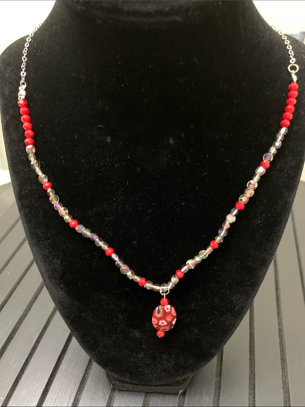 Handcrafted Red crystal Pendant Necklace